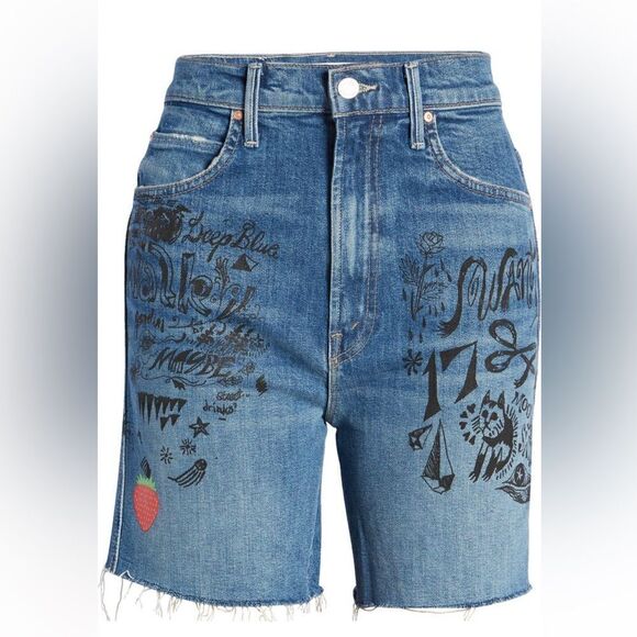 Mother smokin  high waist frayed hem shorts size 28 and size 29, NWT - Picture 6 of 15